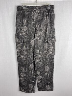 Camouflage Sweatpants Woodland Camo Stick and Leaf Cargo Wide Leg Baggy Lounge